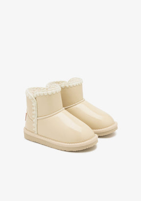CONGUITOS ZAPATOS / BOTAS Y BOTINES / AUSTRALIANA Beige Patent Fur Australian Boots