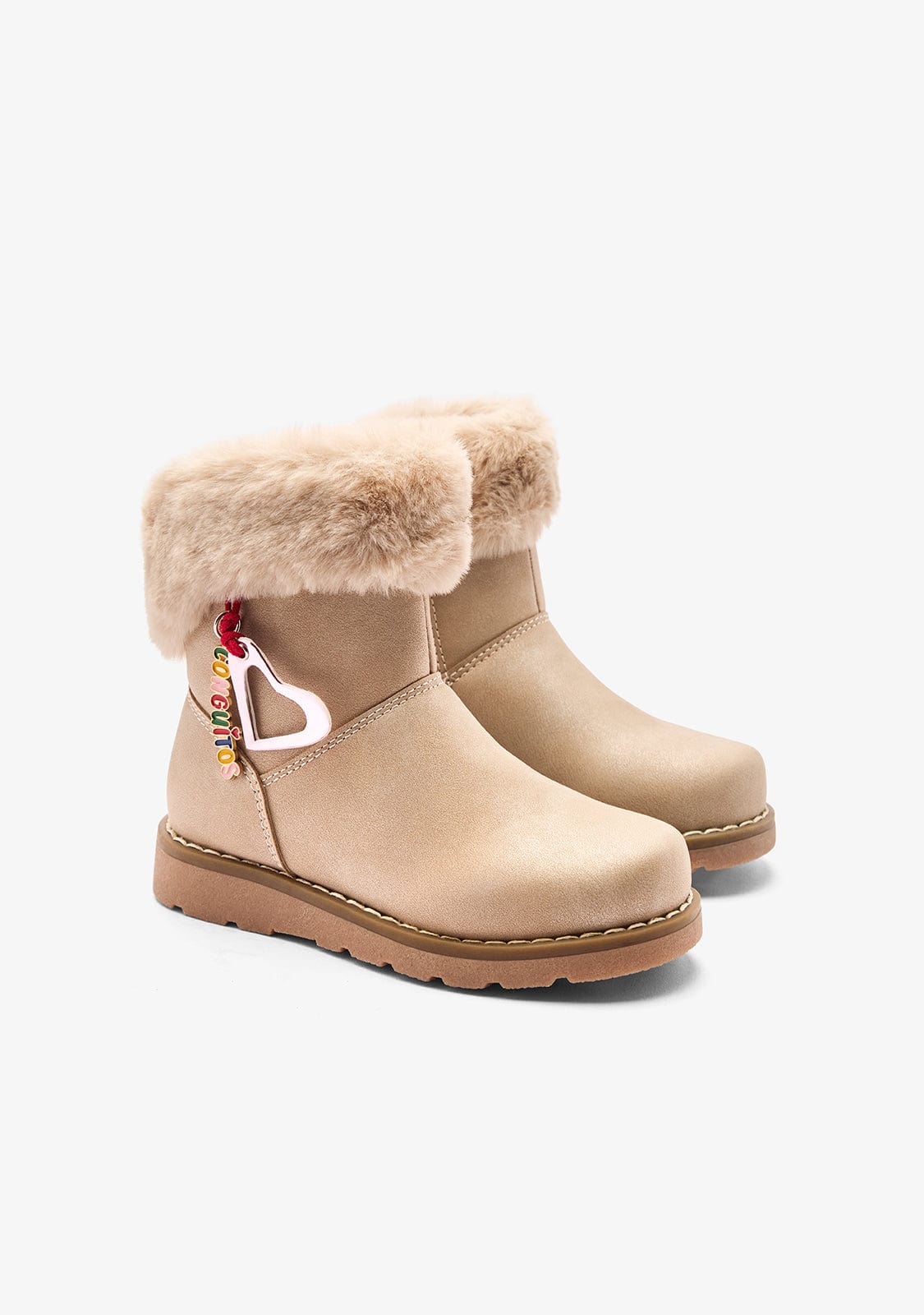 CONGUITOS ZAPATOS / BOTAS Y BOTINES Beige Fur Charm Boots