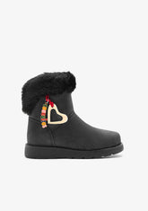 CONGUITOS ZAPATOS / BOTAS Y BOTINES Black Fur Charm Boots