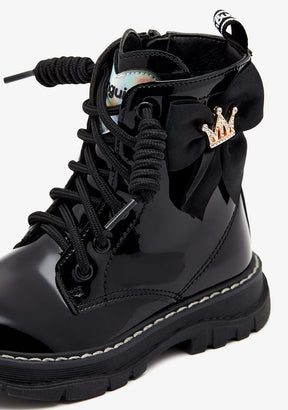 CONGUITOS ZAPATOS / BOTAS Y BOTINES / MILITAR Black Crown Patent Leather Boots