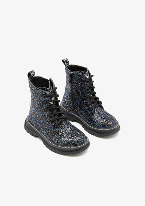 CONGUITOS ZAPATOS / BOTAS Y BOTINES / MILITAR Black Glitter Boots