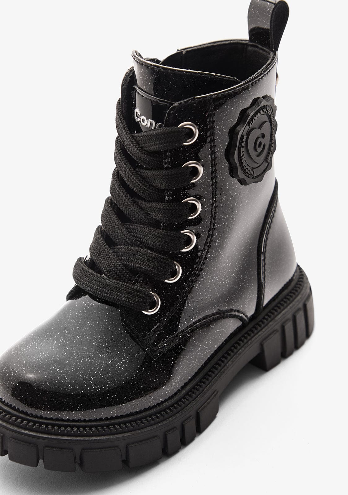 CONGUITOS ZAPATOS / BOTAS Y BOTINES / MILITAR Black Military Patent Boots