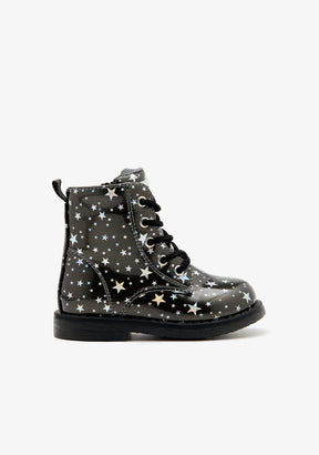 Pewter Laces Boots Stars