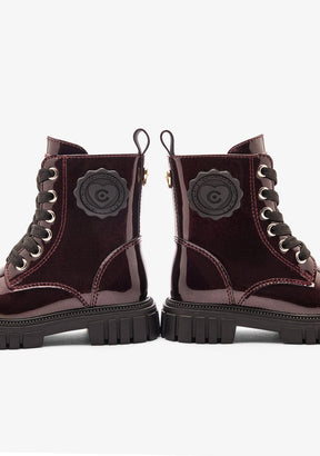 CONGUITOS ZAPATOS / BOTAS Y BOTINES / MILITAR Burgundy Military Patent Boots