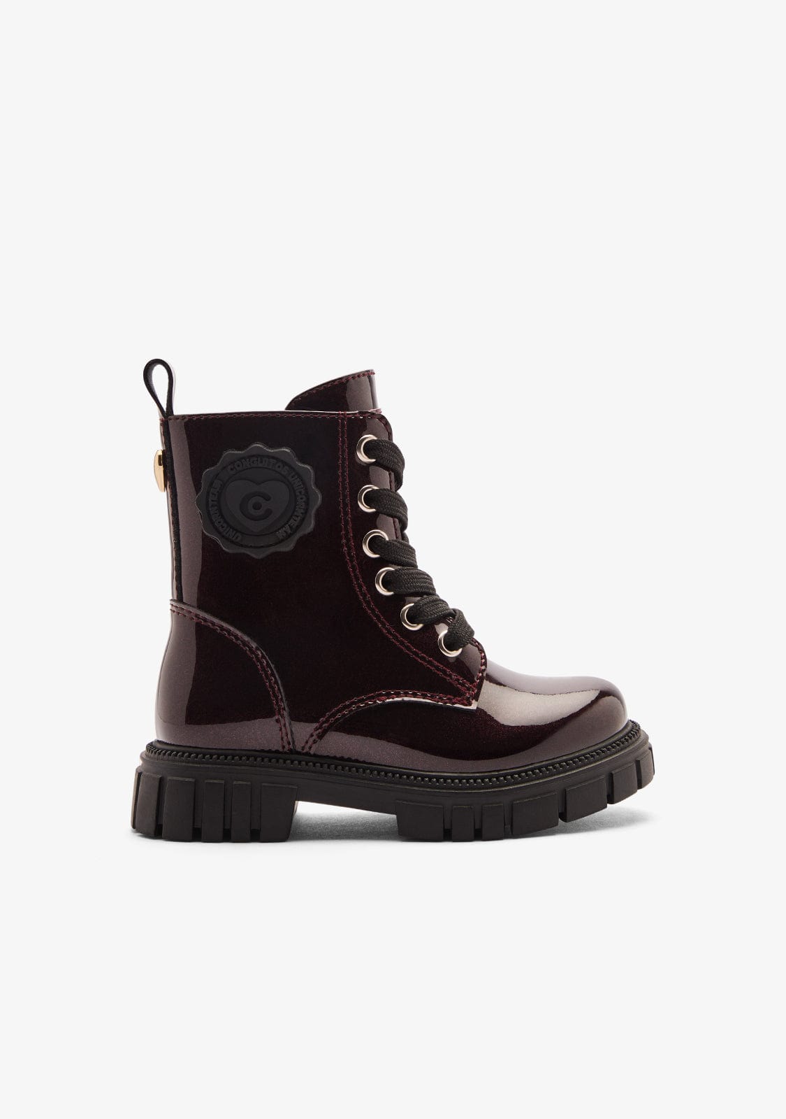 CONGUITOS ZAPATOS / BOTAS Y BOTINES / MILITAR Burgundy Military Patent Boots