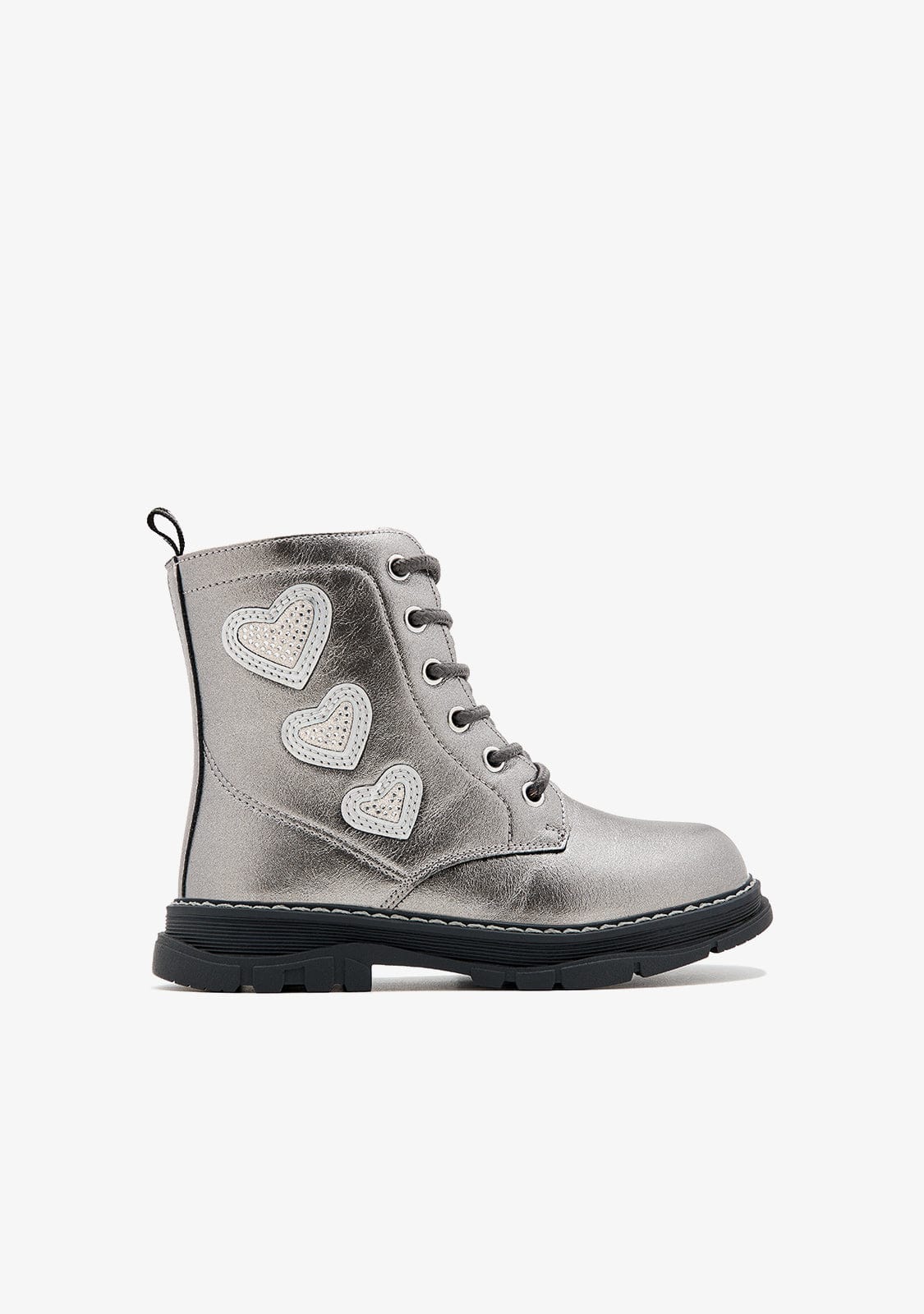 CONGUITOS ZAPATOS / BOTAS Y BOTINES / MILITAR Pewter Hearts Laces Boots