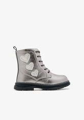 CONGUITOS ZAPATOS / BOTAS Y BOTINES / MILITAR Pewter Hearts Laces Boots