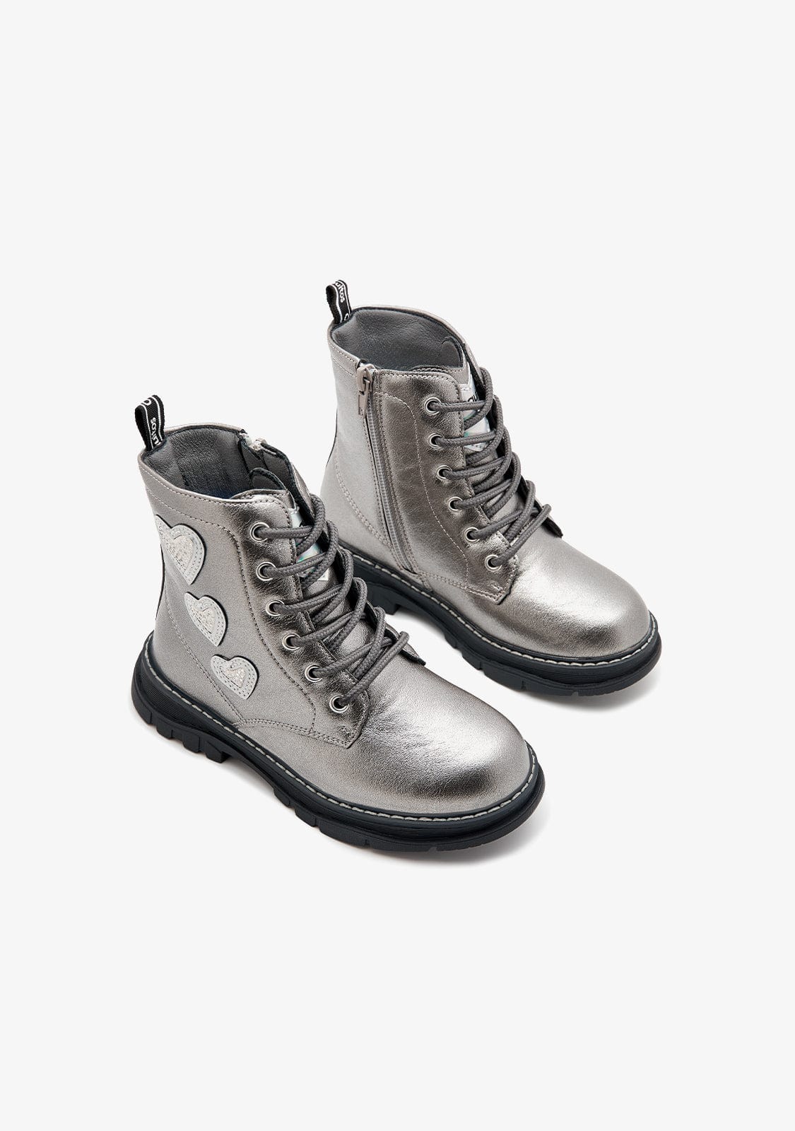 CONGUITOS ZAPATOS / BOTAS Y BOTINES / MILITAR Pewter Hearts Laces Boots