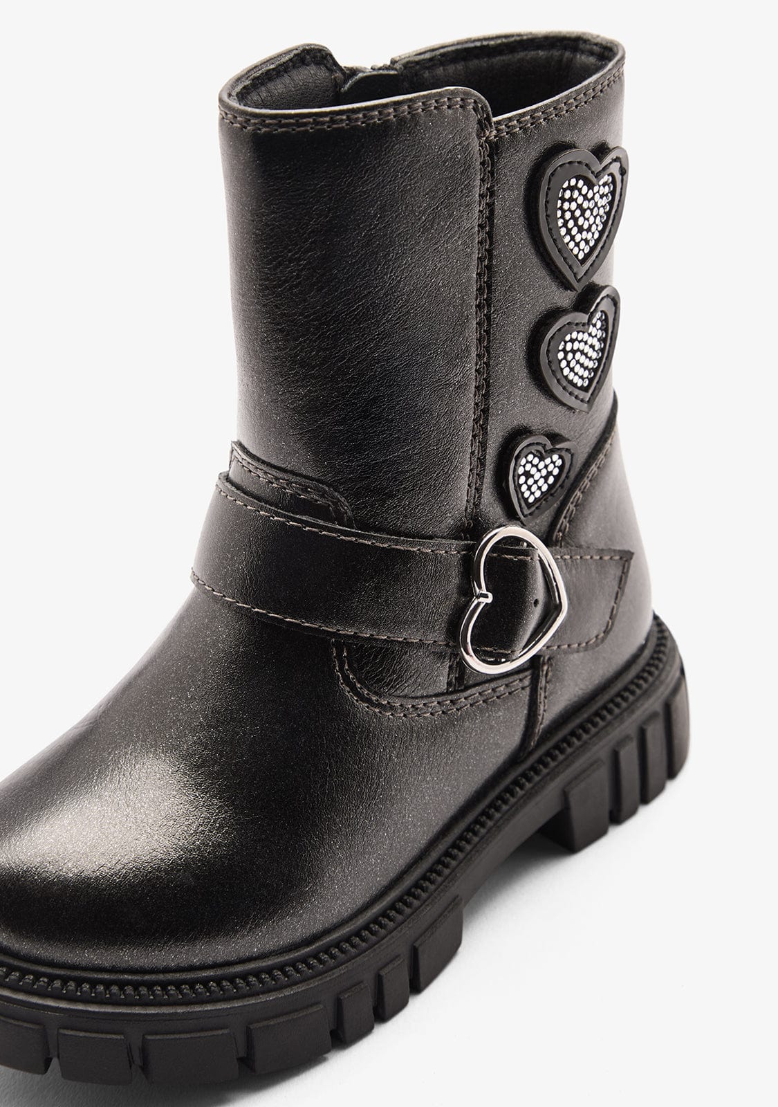 CONGUITOS ZAPATOS / BOTAS Y BOTINES / MOTERA Black Biker Boots Hearts