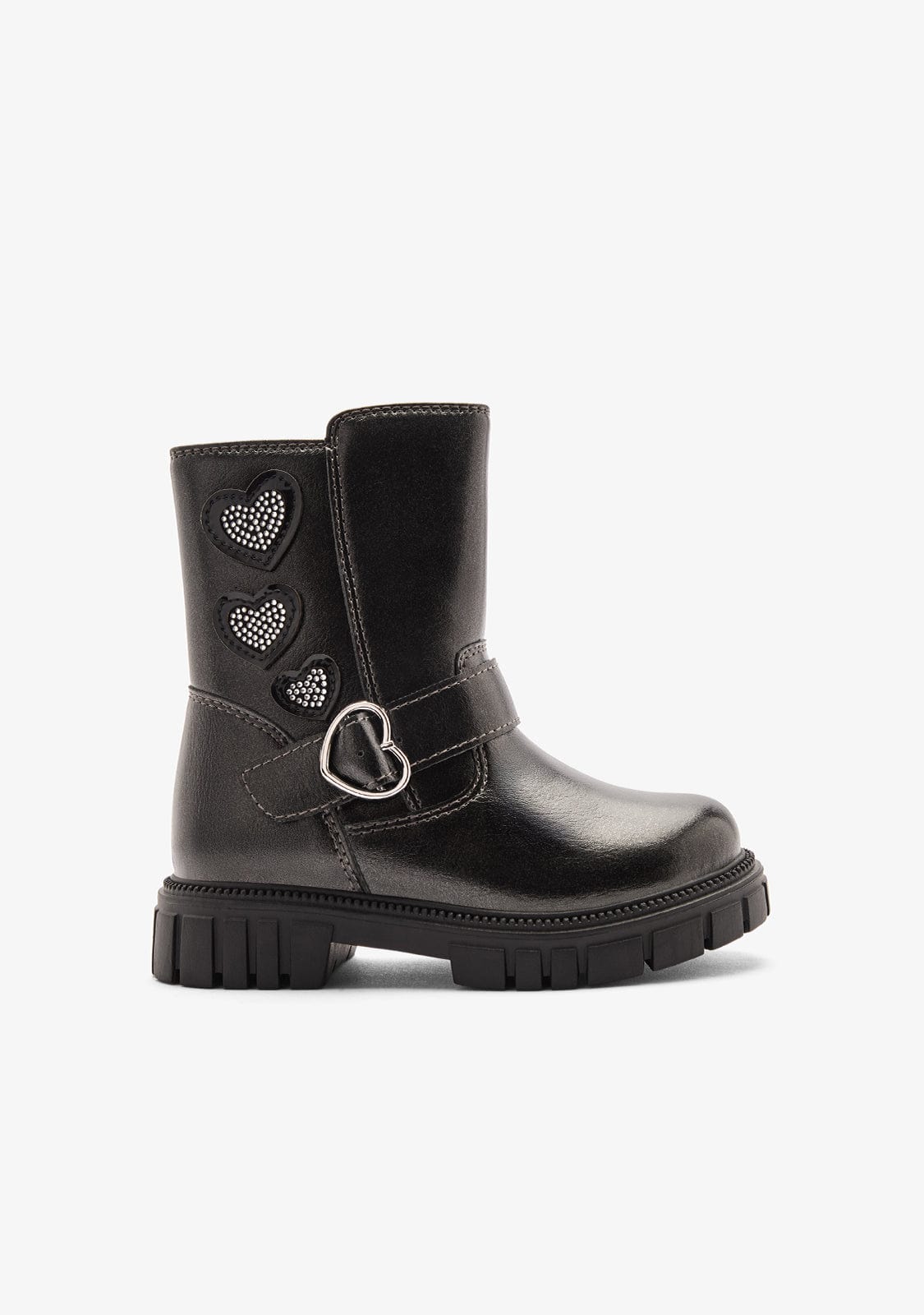 CONGUITOS ZAPATOS / BOTAS Y BOTINES / MOTERA Black Biker Boots Hearts