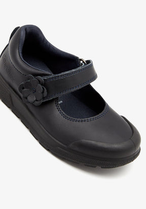 CONGUITOS ZAPATOS / COLEGIALES / MARY JANE Girl's Navy Indestructibles Flower School Shoes