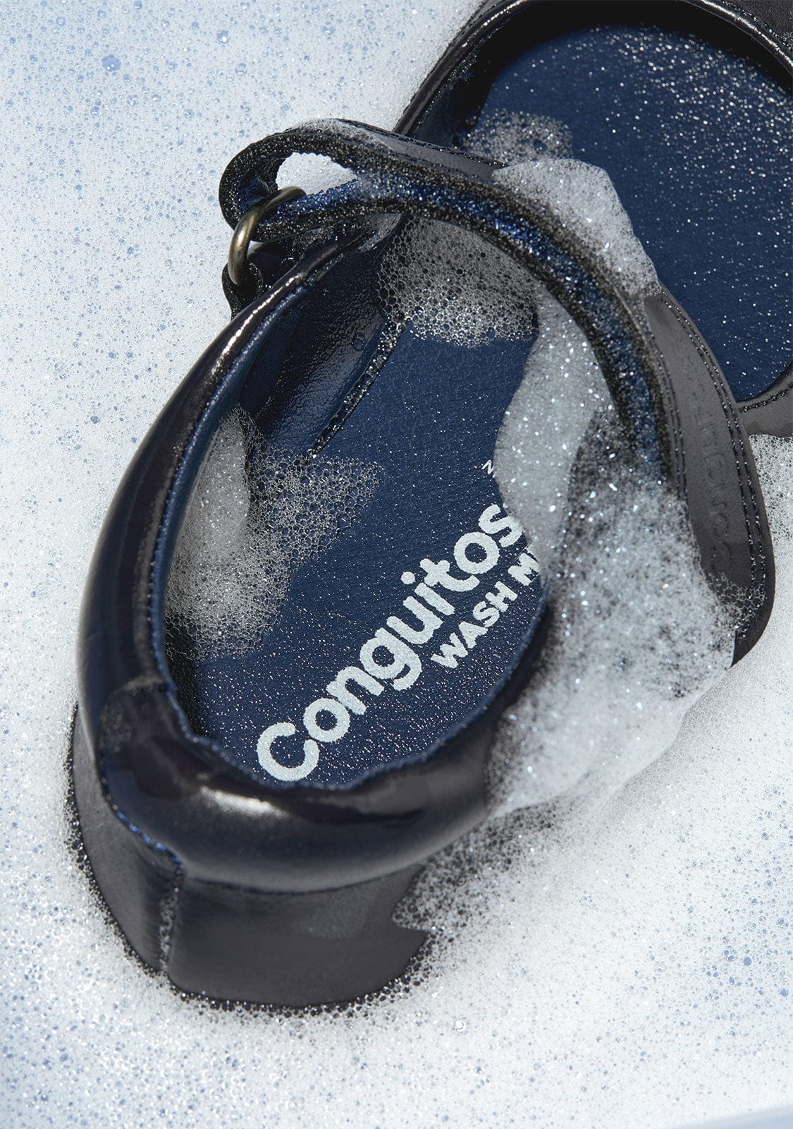 CONGUITOS ZAPATOS / COLEGIALES / MARY JANE Girl's Navy Washable Leather School Shoes