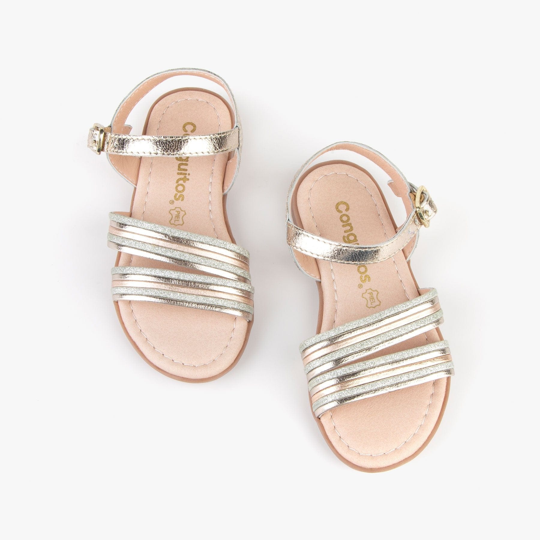 CONGUITOS ZAPATOS Girl's Multi Stripes Sandals