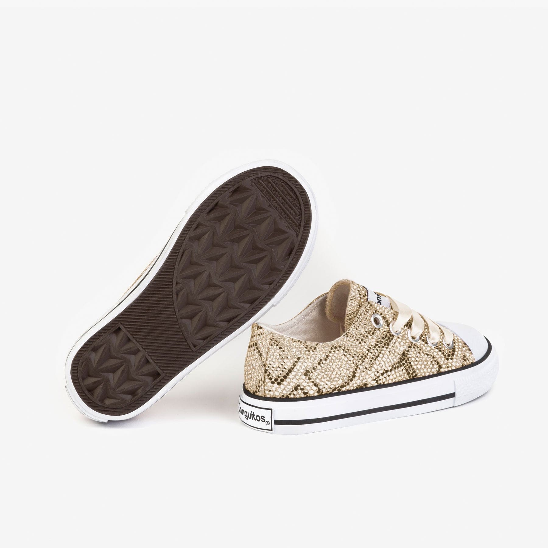 CONGUITOS ZAPATOS Girl's "Snake" Platinum Sneakers