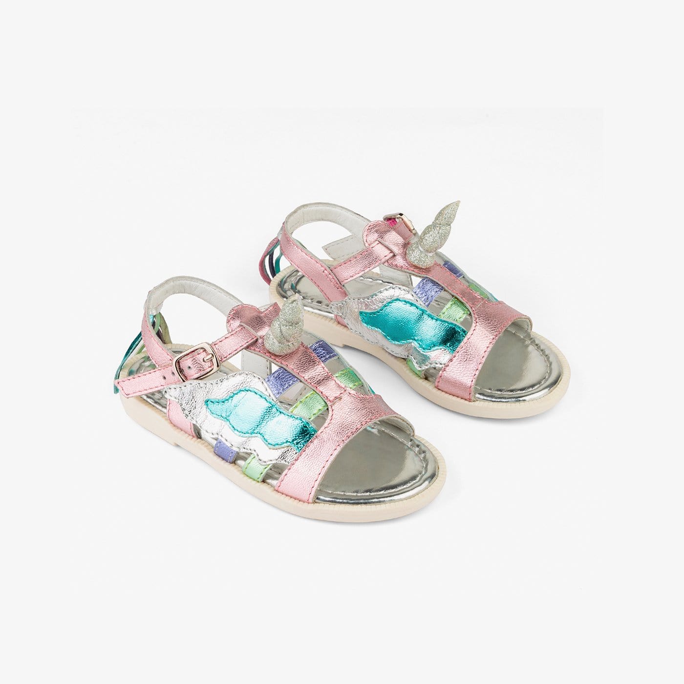 CONGUITOS ZAPATOS Girl's Unicorn Leather Sandals