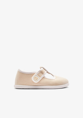 Conguitos ZAPATOS / SANDALIAS Baby´s Beige Canvas Mary Janes