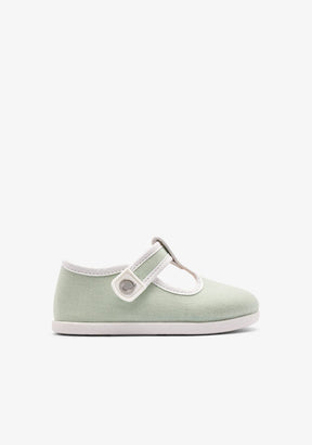 Conguitos ZAPATOS / SANDALIAS Baby´s Green Canvas Mary Janes