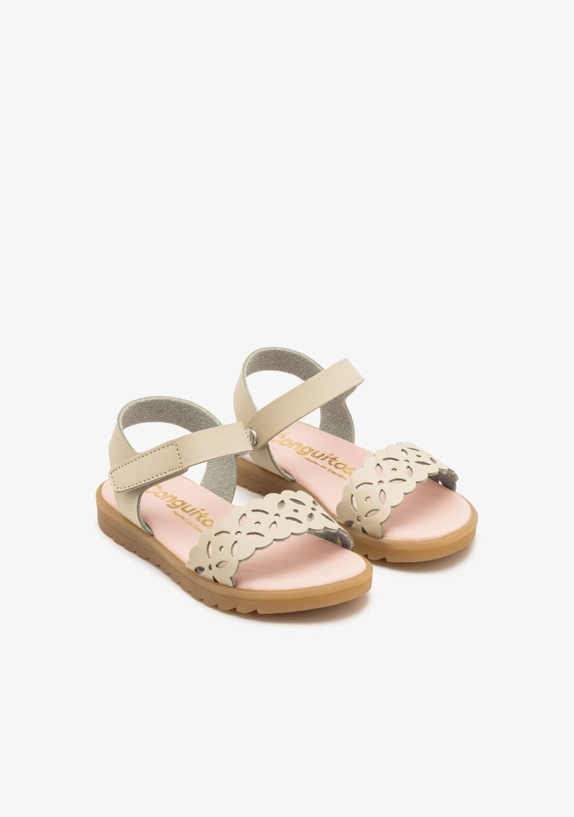 CONGUITOS ZAPATOS / SANDALIAS / HEBILLAS Beige Die-Cut Malinche Sandals