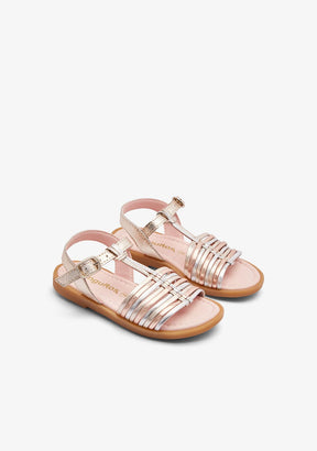 CONGUITOS ZAPATOS / SANDALIAS / HEBILLAS Gold / Multi Strips Sandals