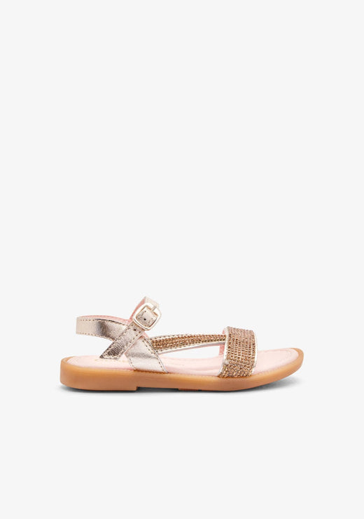 CONGUITOS ZAPATOS / SANDALIAS / HEBILLAS Gold Strips Buckle Sandals