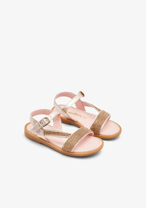 CONGUITOS ZAPATOS / SANDALIAS / HEBILLAS Gold Strips Buckle Sandals