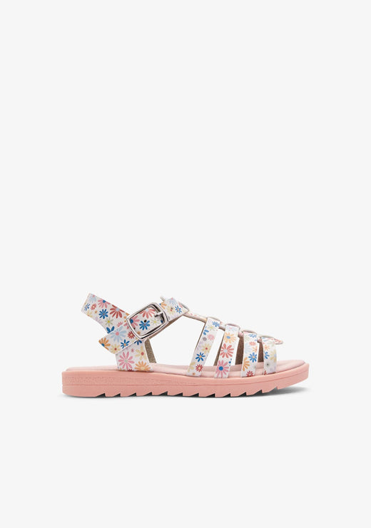 CONGUITOS ZAPATOS / SANDALIAS / HEBILLAS White Floral Strip Sandals