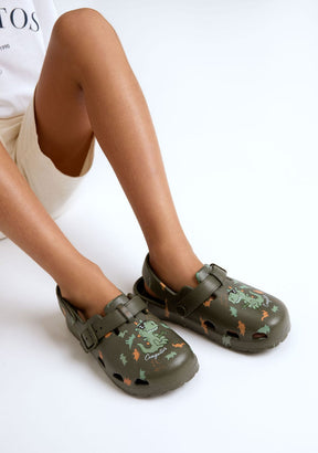 CONGUITOS ZAPATOS / SANDALIAS / ZUECO Green Dinosaur Clog