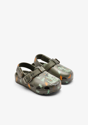 CONGUITOS ZAPATOS / SANDALIAS / ZUECO Green Dinosaur Clog