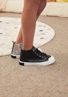 CONGUITOS ZAPATOS / SNEAKERS / BASKET Black Glitter High Top Sneakers