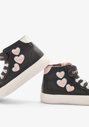 CONGUITOS ZAPATOS / SNEAKERS / BASKET Black Hearts High Strap Sneakers