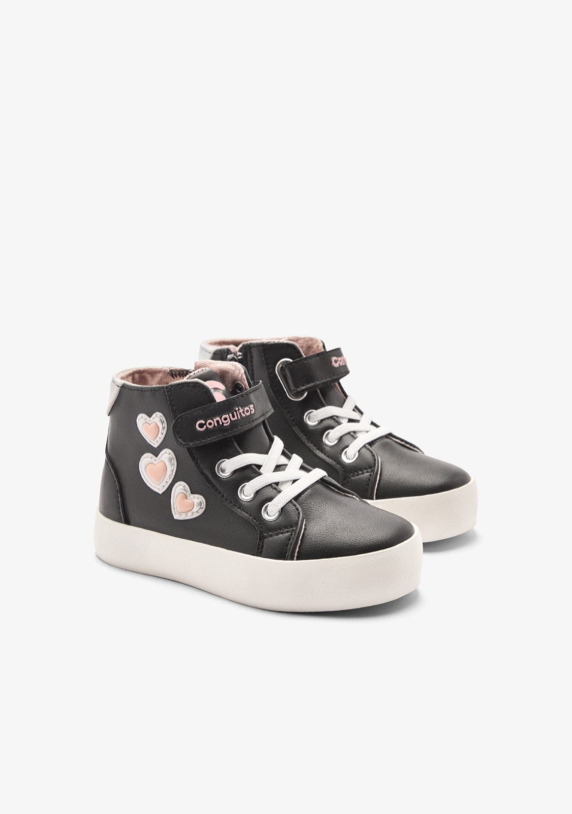 CONGUITOS ZAPATOS / SNEAKERS / BASKET Black Hearts High Strap Sneakers