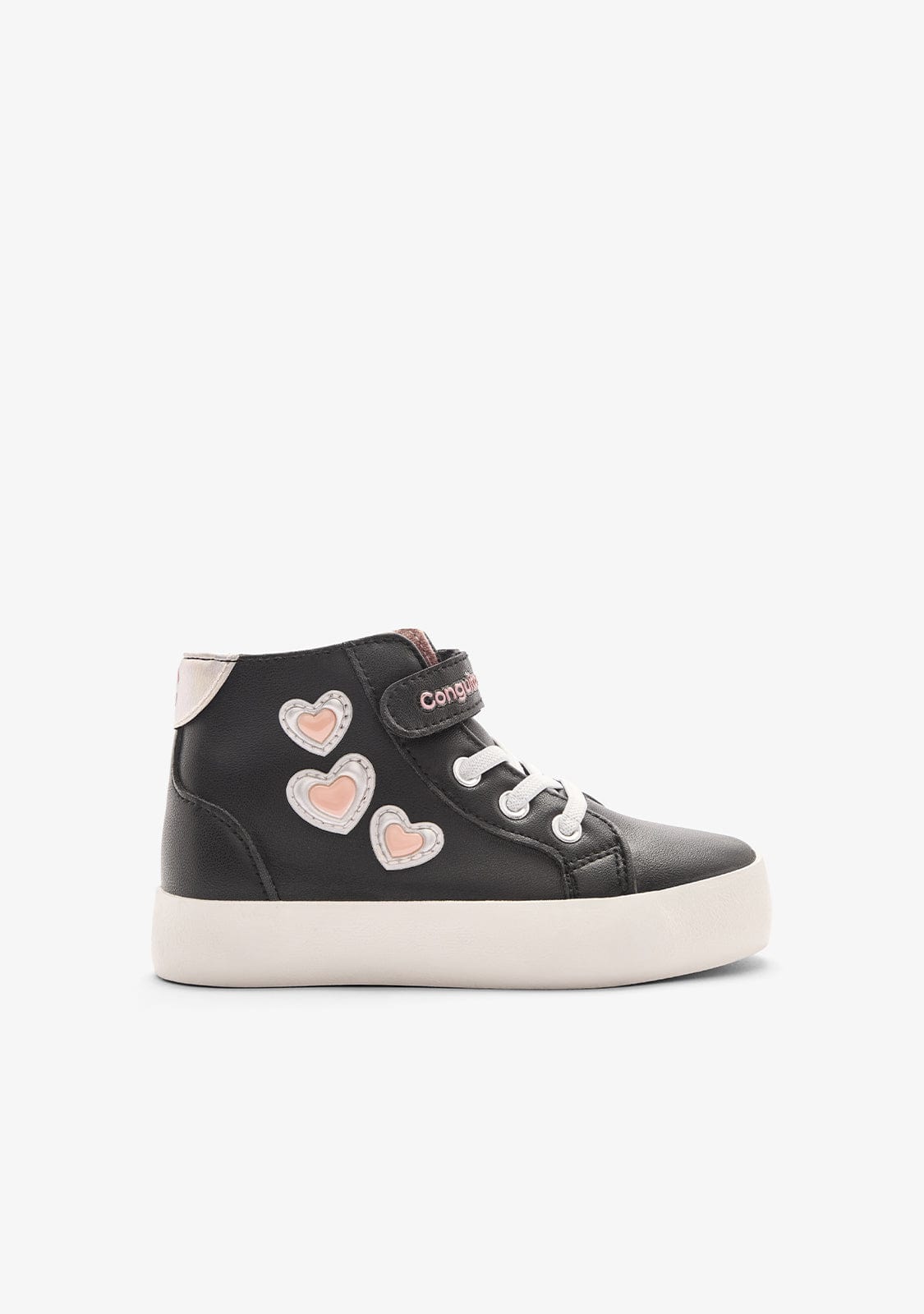 CONGUITOS ZAPATOS / SNEAKERS / BASKET Black Hearts High Strap Sneakers