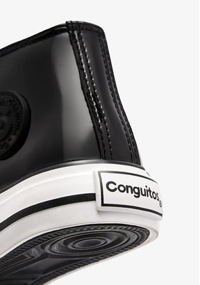 CONGUITOS ZAPATOS / SNEAKERS / BASKET Black Patent High Strap Sneakers
