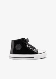 CONGUITOS ZAPATOS / SNEAKERS / BASKET Black Patent High Strap Sneakers