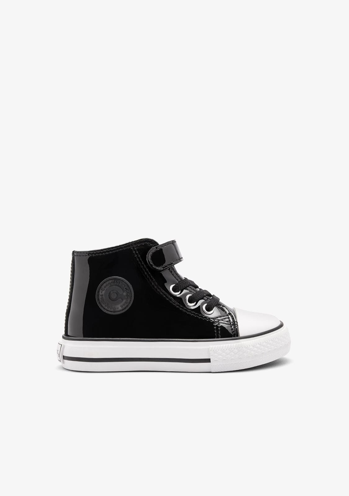 CONGUITOS ZAPATOS / SNEAKERS / BASKET Black Patent High Strap Sneakers