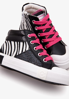 CONGUITOS ZAPATOS / SNEAKERS / BASKET Black Zebra High Top Sneakers