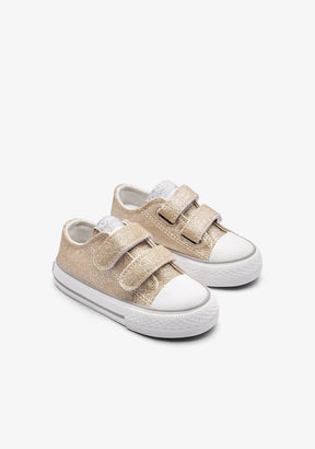 Conguitos ZAPATOS / SNEAKERS / BASKET Gold Glitter Straps Low Sneakers