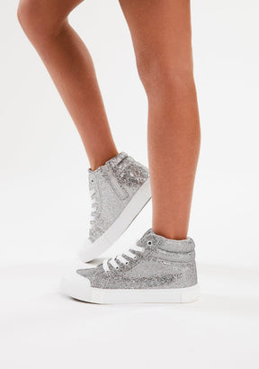 CONGUITOS ZAPATOS / SNEAKERS / BASKET Pewter Glitter High Top Sneakers