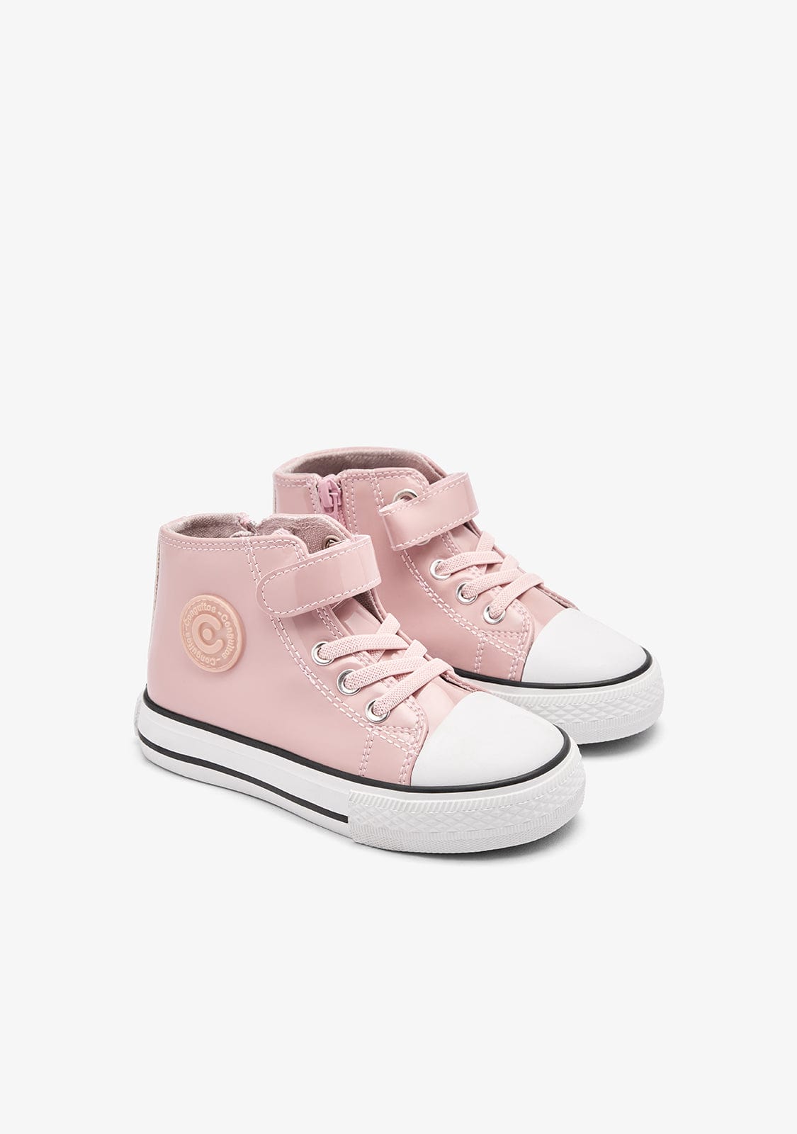 CONGUITOS ZAPATOS / SNEAKERS / BASKET Pink Patent High Strap Sneakers
