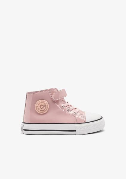 Pink Patent High Strap Sneakers | Conguitos