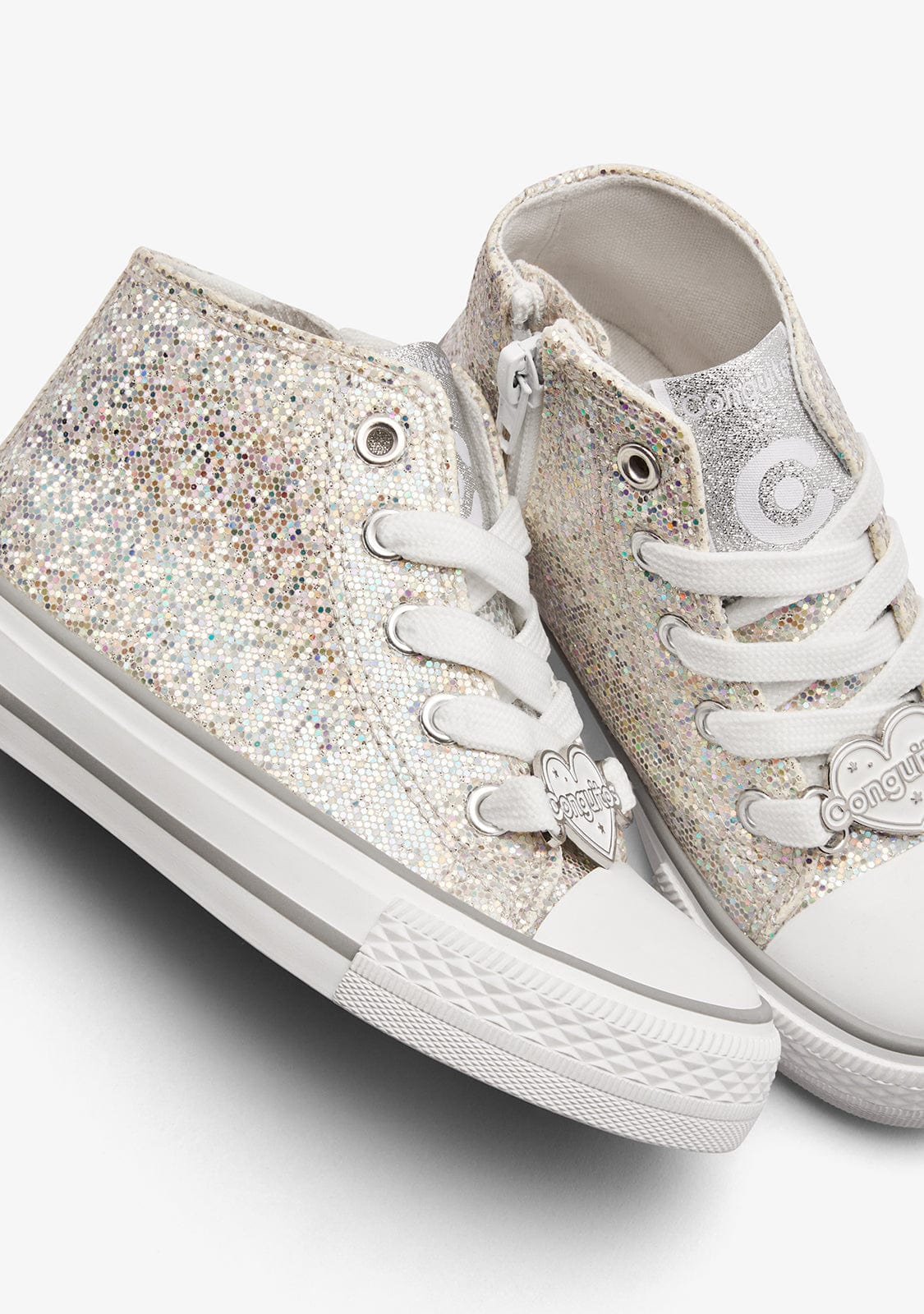 CONGUITOS ZAPATOS / SNEAKERS / BASKET Silver Glitter High Sneakers