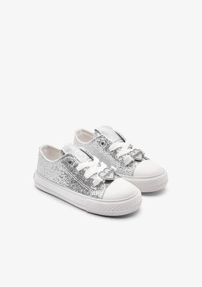 CONGUITOS ZAPATOS / SNEAKERS / BASKET Silver Glitter Low Sneakers