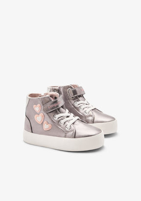 CONGUITOS ZAPATOS / SNEAKERS / BASKET Silver Hearts High Strap Sneakers