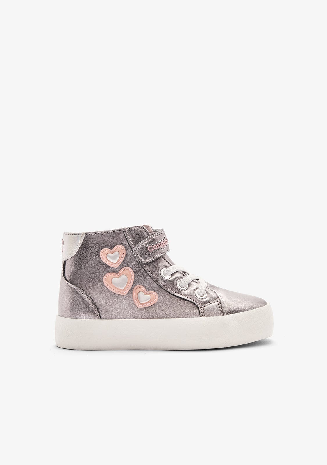 CONGUITOS ZAPATOS / SNEAKERS / BASKET Silver Hearts High Strap Sneakers