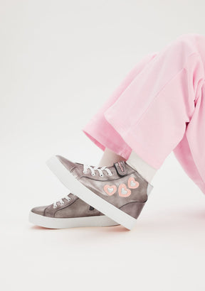 CONGUITOS ZAPATOS / SNEAKERS / BASKET Silver Hearts High Strap Sneakers