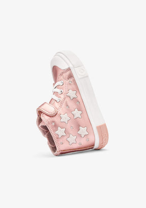 CONGUITOS ZAPATOS / SNEAKERS / BASKET Silver / Pink Hearts High Sneakers