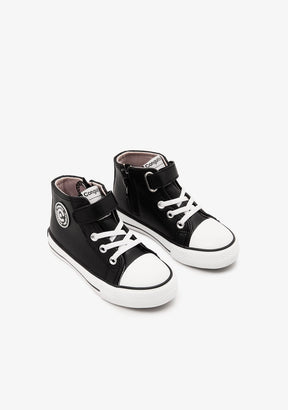 CONGUITOS ZAPATOS / SNEAKERS / BASKET Unisex Black Adherent Strip Hi-Top Sneakers Napa