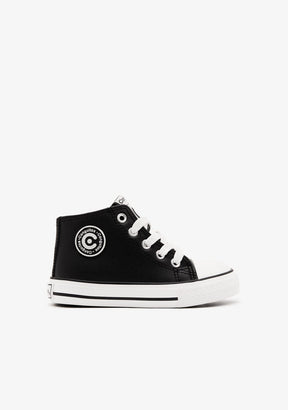 CONGUITOS ZAPATOS / SNEAKERS / BASKET Unisex Black Logo Hi-Top Sneakers Napa