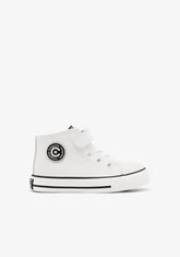 CONGUITOS ZAPATOS / SNEAKERS / BASKET Unisex White Adherent Strip Hi-Top Sneakers Napa