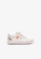 CONGUITOS ZAPATOS / SNEAKERS / BASKET White / Pink Hearts Sneakers